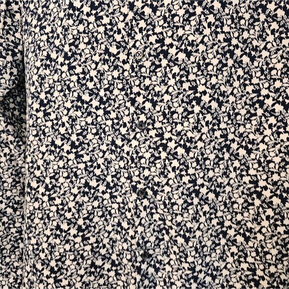 Tom Baine men's slim fit blue & white floral print button up shirt size L - Picture 6 of 13